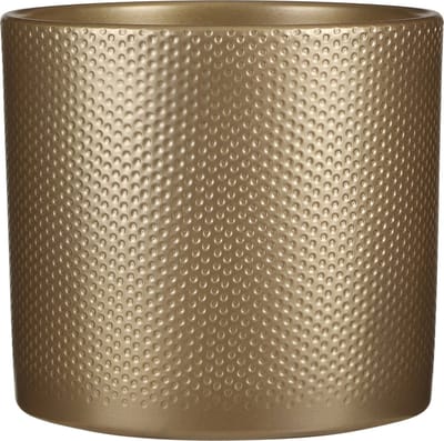 Mica Decorations Bloempot - goud - relief - keramiek - D23 x H21,5 cm - plantenpotten binnen