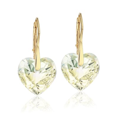 Montebello Oorbellen Noor HG100 - Swarovski Hart - 925 Zilver Verguld - Ø14mm - 30mm