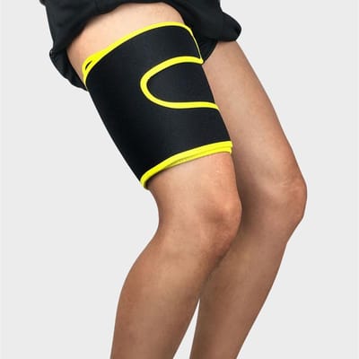 Tcare Verstelbare Dijbrace Ondersteuning Quadriceps Dijbeenspalk Unisex Ademend Antislip Compressiekous