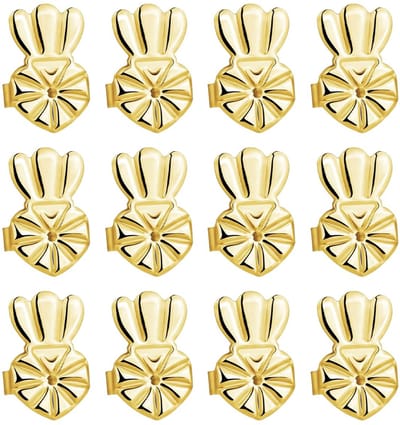 6 paar oorbelsluitingen, hypoallergene oorbelhouders, oorbelhouders, veiligheid voor zware oorbellen, optillen van oorlellen, goud