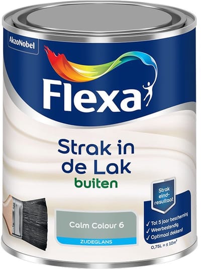 Flexa - Strak In De Lak Buitenlak Zijdeglans - Calm Colour 6 - Mengverf - 750 Ml