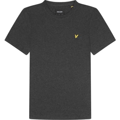 Lyle & Scott houtskool gemêleerd T-shirt met logo op de borst