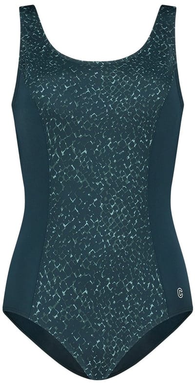 Ten Cate badpak soft cup princess line snake petrol voor Dames | Maat 46