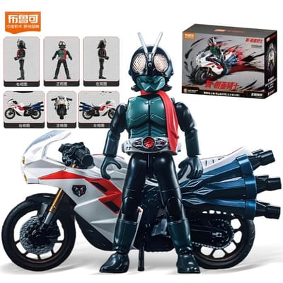 Blokees Nouvelles Figurine d'Action Kamen Rider Cyclone Jouet Shin Masked Rider Édition Collection Classique Cyclone Modèle à Assembler Kits Cadeaux gray