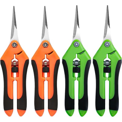Lot de 4 Cisailles de Jardinage en Acier Inoxydable Outils de Jardinage Ciseaux Coupe-branches de Jardin Cisailles à Élaguer Pour Cisailles de Jardinage Ciseaux (Orange Vert) United States orange