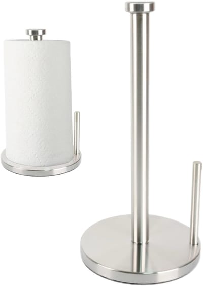 1X Toiletrolhouder - wc rolhouder -Toiletrolhouder voor op het aanrecht - Papieren handdoekhouder Keukentoiletrolhouder - Voor standaard en jumbo handdoekrollen - zilver
