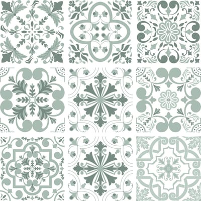 Set van 9 tegelstickers Portugal - Portugese vintage motieven - 15cm x 15cm - voor badkamertegels, keukentegels en toilettegels - zelfklevend - Peel en stick - decoratiestickers, DIY, plakfolie stickers