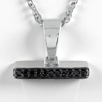 Cavill - Zilveren Halsketting - 925 Sterling Zilver - 18 Karaat Pristine Magnesiet 17 982 ct - 44 Zwarte Spinel 0 377 ct - Elegant Design 29x16 mm