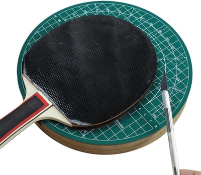 Tafeltennis snijtafel - Knutselhulp mat - Racket repareren - Draaibare precisie - 25 x 25 cm - Grijs
