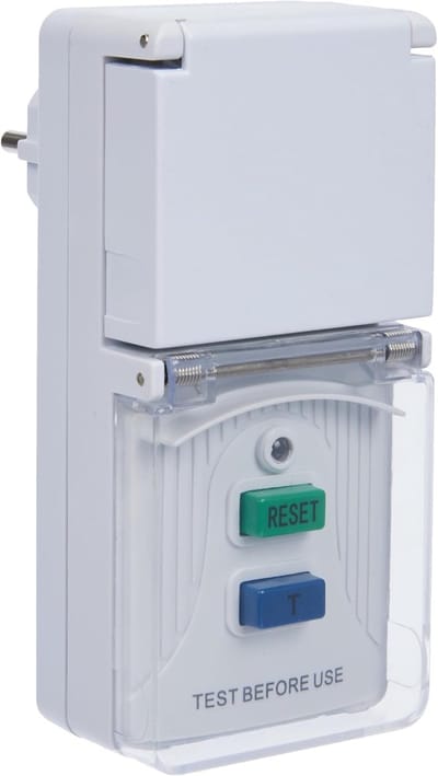 Persoonlijke beschermingsadapter 3600 W met veiligheidsslot, testschakelaar en IP44 voor buiten