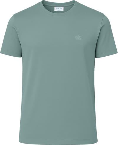 Vercate - Knitted T-Shirt - Korte Mouw - Groen - Regular Fit - Excellent Katoen - Maat S