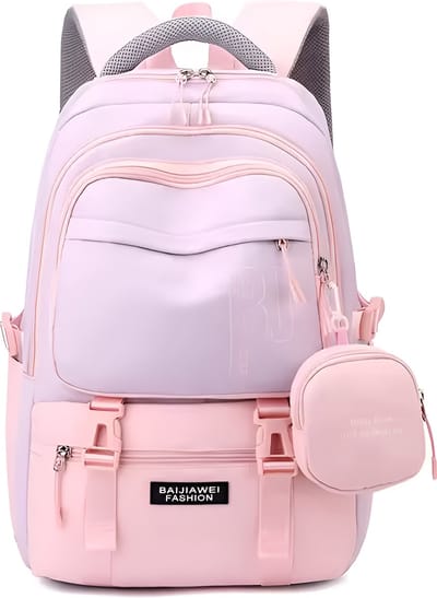 WoYoW® - Schooltas Meisjes - Waterdicht - Patchwork - Ruime Opbergruimte - Kinderen Rugzak Schooltas - Schooltassen - Roze