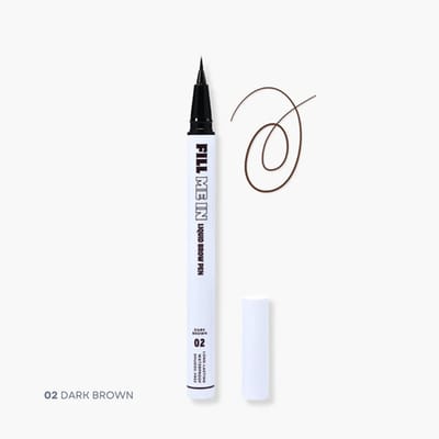 Oz Lab Beauty - Fill Me In - 02 Dark Brown - Liquid Brow Pen - Wenkbrauwpen - Long Lasting - Waterproof - Vegan - 1 ml