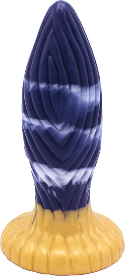 Kiotos Monstar - Buttplug - Anaal Dildo Beast 39 - 17.5 x 5.5 cm - Blauw/Goud/Wit