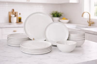 Mevaz Dinnerset 24-delig Wit – Serviesset voor 6 Personen – Borden & Kommen