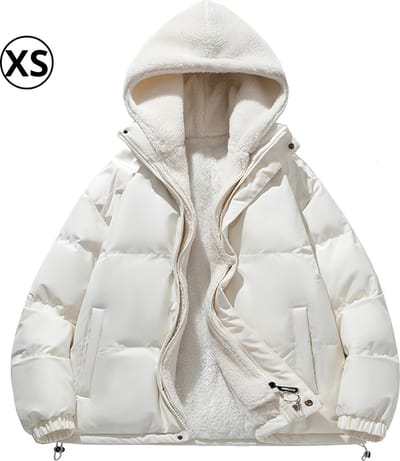 Nivard Parka Heren - Winterjas - Sherpa - Voor Heren - Jas - Winter - Volwassen - Extra Zacht - Wit - Maat XS