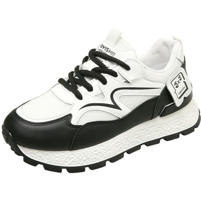 Forrest Gump Schoenen Dames Bovenkleding Lente Nieuw Ademend Mesh Sportschoenen Student Platform Muffin Casual Schoenen 40 zwart