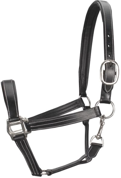Pagony Monaco II Halster - Maat: Pony - Zwart - Leer