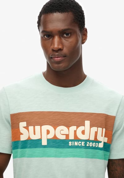 Superdry - Terrain gestreept T-shirt met relaxte pasvorm en logo - Heren - T-shirts