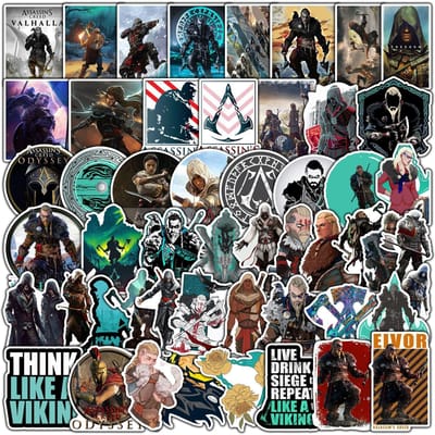 50 stuks Game Assassin'S Creed Graffiti Mobiele Telefoon Computer Laptop Notebook Waterdichte Decoratieve Stickers white