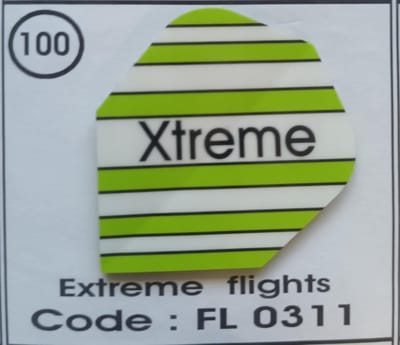 Dart Flights - 10 sets (30 stuks) - 100 micro - Extreme - gesteept groen