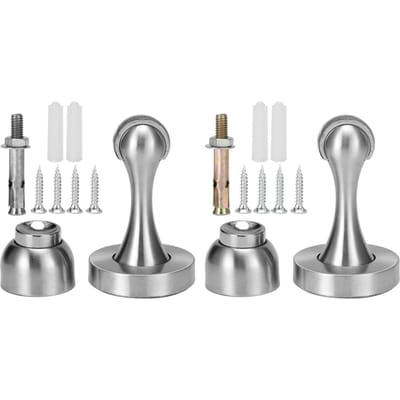 2 Sets Sterke Magnetische Deurstop van Roestvrij Staal, Vloer/Wand Zuigende Deurstopper Hardware