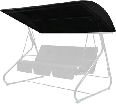 Schommelbank Luifel - Vervangende Overkapping - Buiten Ontspannen - Waterdicht UV-bestendig - 195x123 cm - Zwart
