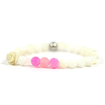 Heaven Eleven KIDS - meisjes - armband - edelsteen - parelmoer - 6mm - 14cm