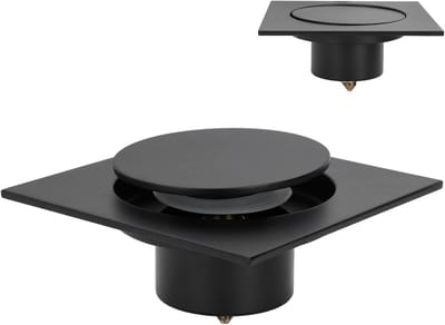 Afvoerputje Douche - Vloergoot Sifon - Snel Water Afvoeren - Pedaal Bounce Mechanisme - 10x10cm Vierkant - Zwart