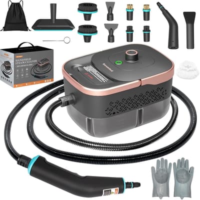 Handstoomreiniger - Draagbare stoomboot - Thuis schoonmaken - 15s snelle opwarming - 1250ml tank - Roségoud