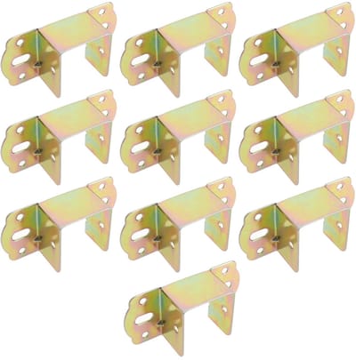 Dailygoods- Beugel 10 Stuks - Metalen Vierkante Beugel - Bed Ondersteuning - IJzeren Beugels - Duurzaam en Roestvrij - 90 Graden Hoek - Bedbeugels