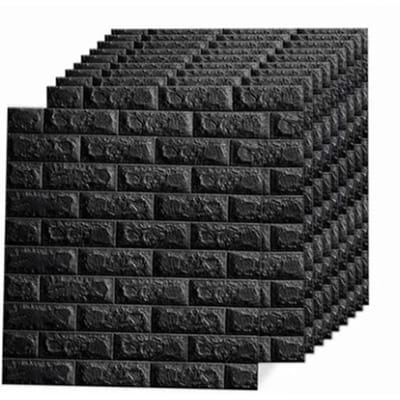 10 stuks zwarte 3D-muurstickers, waterdicht, zelfklevend, zelfklevend, 35x38cm gray