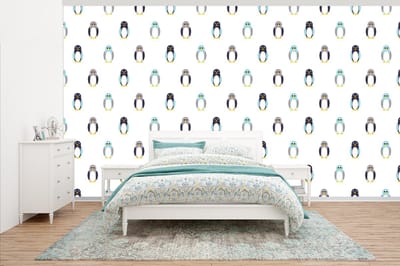 Behang - Fotobehang Design - Dieren - Pinguïn - Breedte 500 cm x hoogte 280 cm