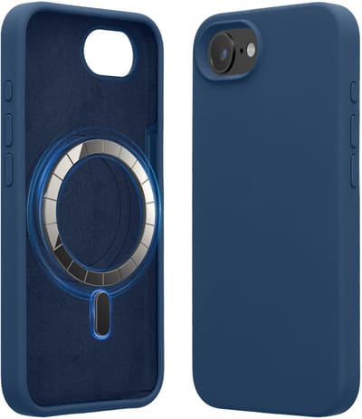 kwmobile telefoonhoesje geschikt voor Apple iPhone 17e / iPhone 16e - Hoesje met magneet compatibel met MagSafe - Smartphone case in marineblauw