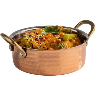 GGM Gastro (6 Stück) Serviertöpfchen - MUMBAI - Edelstahl - 0,5 Liter - Ø 140mm - Kupfer