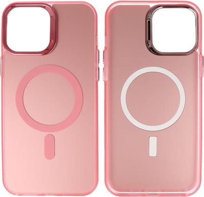 Magsafe Hoesje Geschikt voor de iPhone 16 Pro - Magnetic Fashion Backcover Telefoonhoesje - Roze