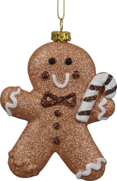 Decoris - Hangende kerstdecoratie, peperkoekman 8,30x3x10cm