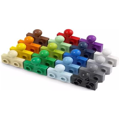 20 stuks MOC Onderdelen 14417 Plaat Gemodificeerd 1x2 met Trekhaakbal Compatibel DIY Bouwstenen Speelgoed Cadeau voor Kinderen blue