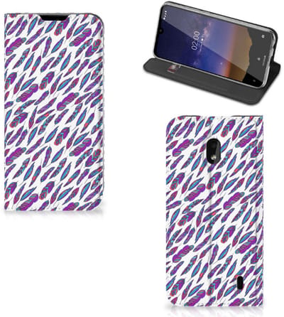 Nokia 2.2 Hoesje met Magneet Feathers Color