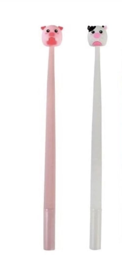 iTotal set van 2 Flexible Shake Gel Pen 0.5mm “PIGGY” & “COW” 2x17gr Blauwe inkt.
