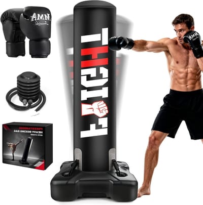Vrijstaande Bokszak van 70 Inch met Pomp en Bokshandschoenen voor Kickboksen en MMA Thuistraining