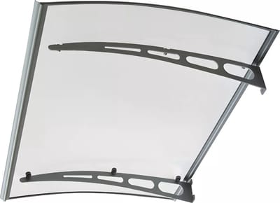 Vente-unique Luifel van aluminium 150 x 90 cm gebogen - grijs - NEONA