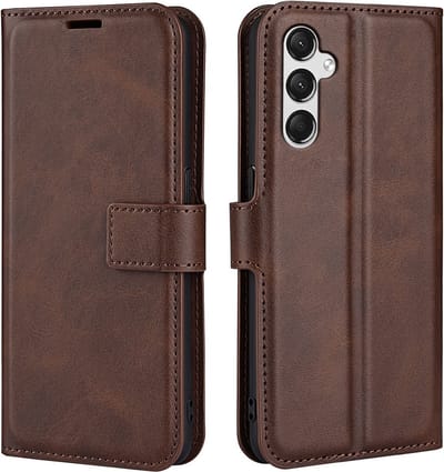 Coverup Hoesje - Geschikt voor Samsung Galaxy A05s Hoesje - Coverup Deluxe Book Case - Donkerbruin