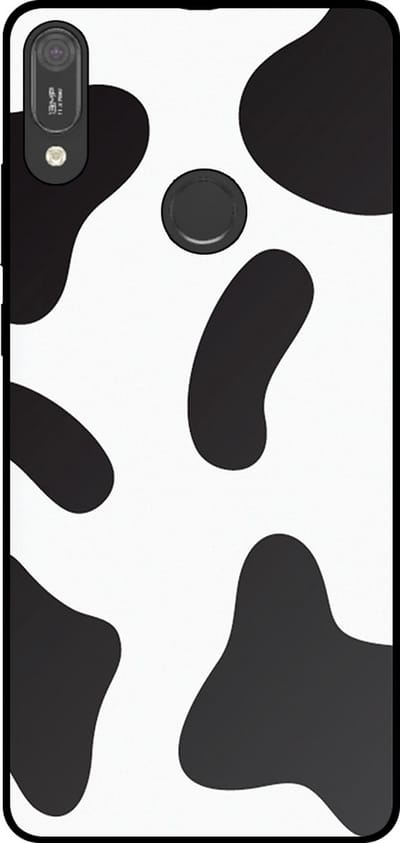 Smartphonica Telefoonhoesje Geschikt voor Huawei Y6 (2019) met Koeienvlekken Opdruk - TPU Backcover Case With Cow Patches Design geschikt voor Huawei Y6 (2019)