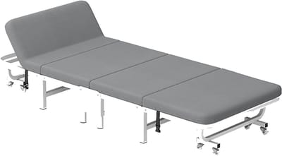 Opvouwbaar Eenpersoonsbed - Bijzetbed Gastenbed - Comfortabel Slapen - Inclusief Matras - 190x65x30 cm - Grijs