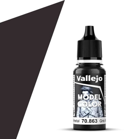 Vallejo Hobbyverf Acrylverf - 70863 Model Color Gunmetal Grey - Acryl Verf flesje - 17 ml