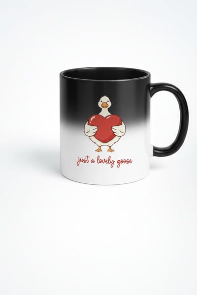 Lieve Gans Magische Mok met Hart | Warmtegevoelige Thermo Koffiemok
