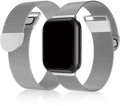 Luxe Milanese band- Geschikt voor Apple Watch bandje - Series 1-9 & SE - RVS metalen bandje met dubbele magneet - Milanees iWatch bandje voor maaten 38/40/41mm - Zilver