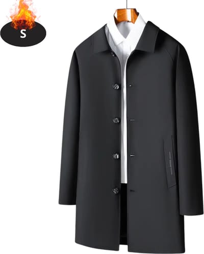 Livano Mantel Heren - Tussenmantel - Jas - Mantelpakje - Trenchcoat - Overjas - Overcoat - Winter - Zwart - S