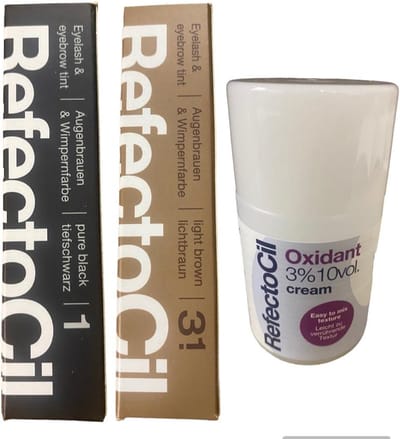 RefectoCil 2 Stuks Nr 3.1 Lichtbruin + Nr.1 Zwart + 100ml Crème Oxidant